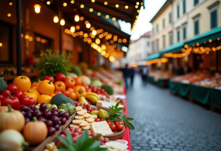 Immagine di un evento gastronomico in Italia con piatti tipici