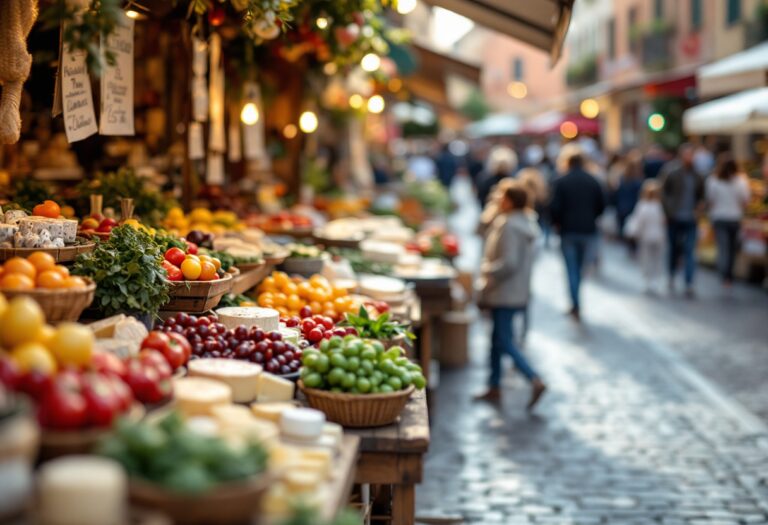 Immagine di un evento gastronomico in Italia con piatti tipici