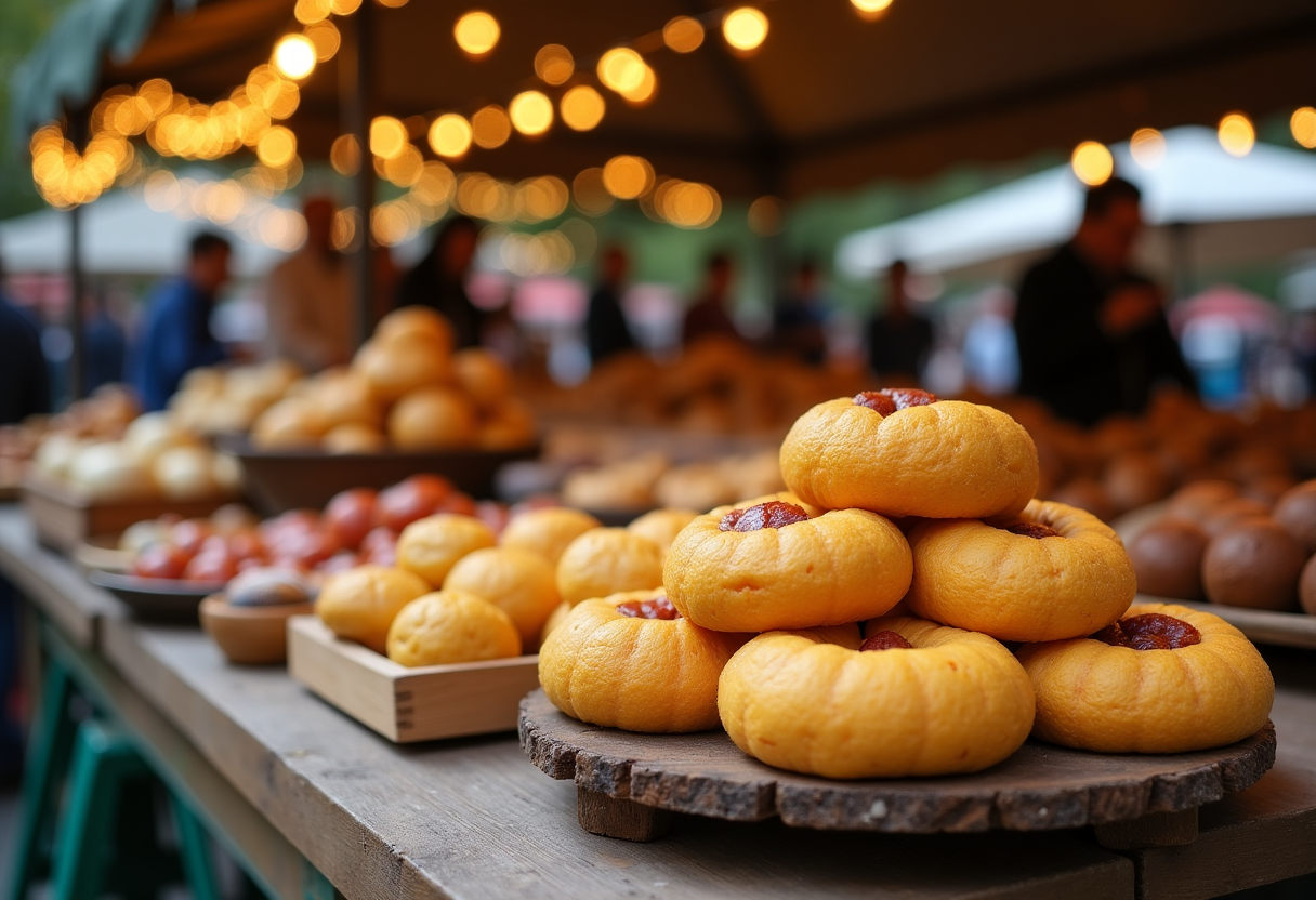 Immagine di un evento gastronomico in Italia con piatti tipici