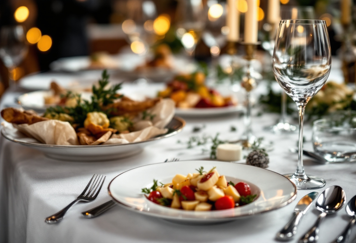 Immagine di un evento gastronomico in Italia con piatti tipici