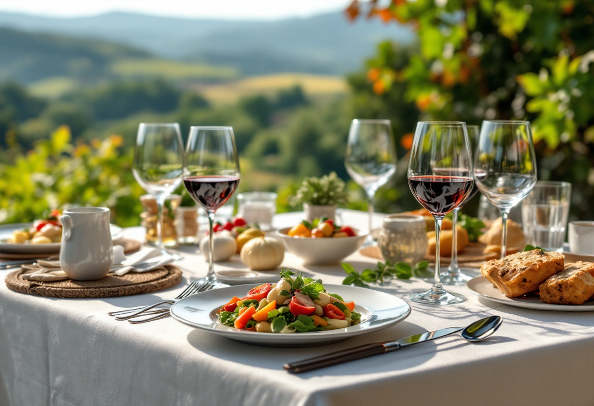 Immagine di un evento culinario con piatti gourmet