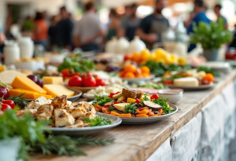 Un evento gastronomico in Italia con piatti tipici