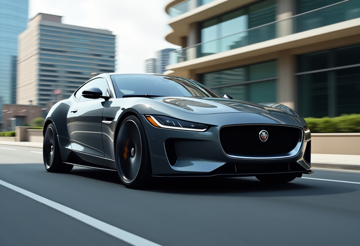 Jaguar che rappresenta l'exuberant modernism nel design automobilistico