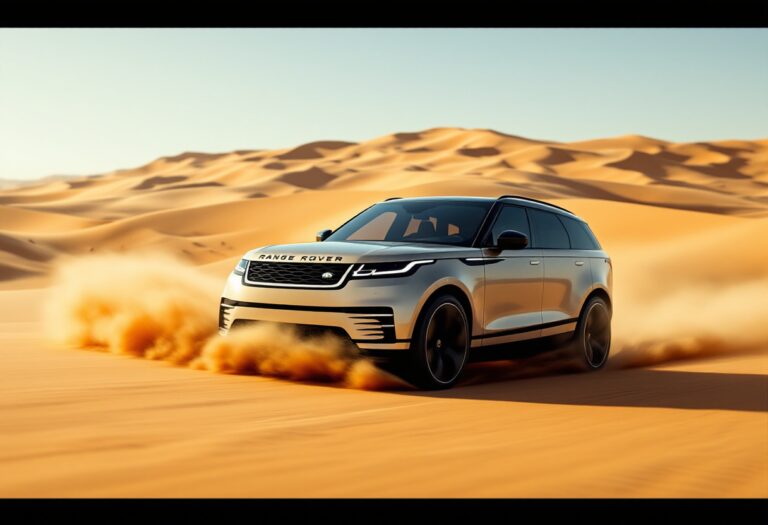 Range Rover Electric in un paesaggio desertico