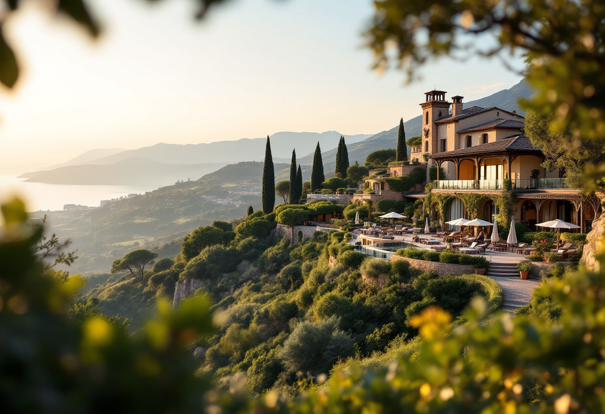 Vista panoramica di un resort sulla Costa degli Etruschi