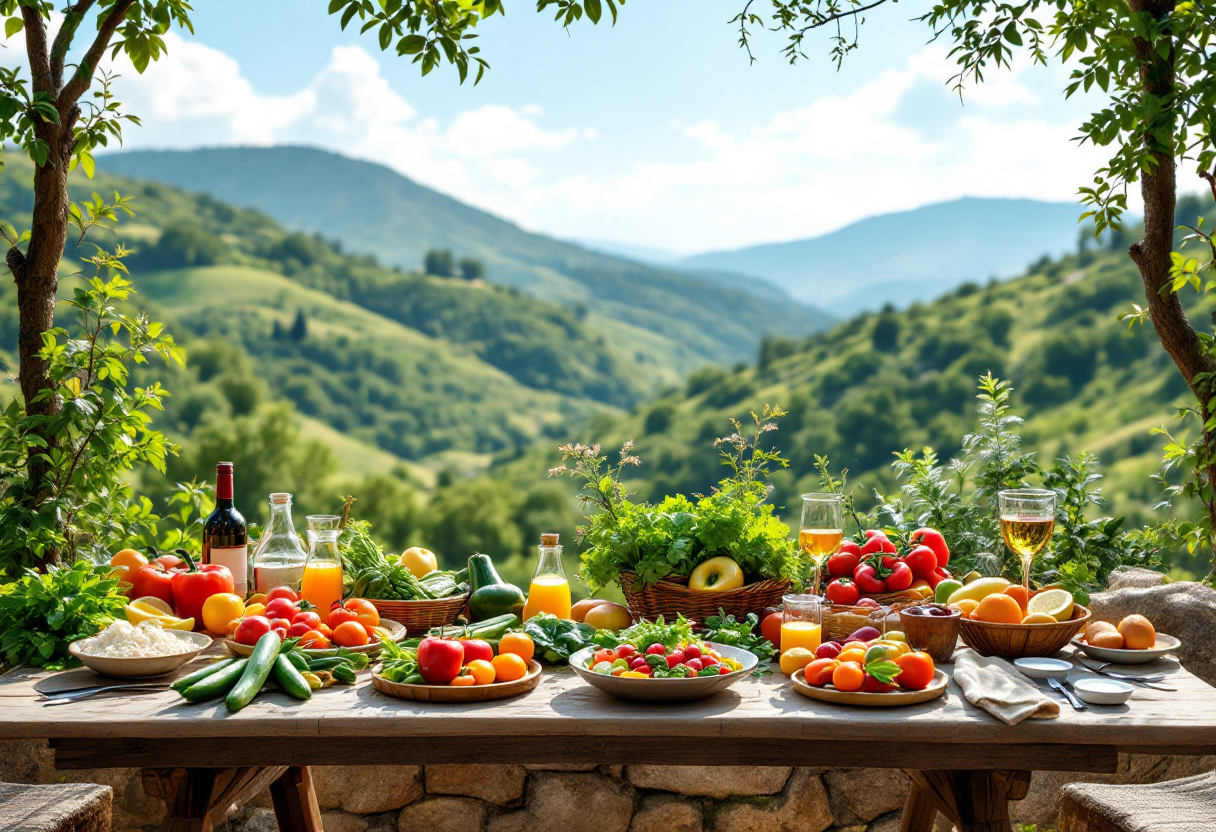 Concetto di salute e benessere ispirato alla dieta mediterranea