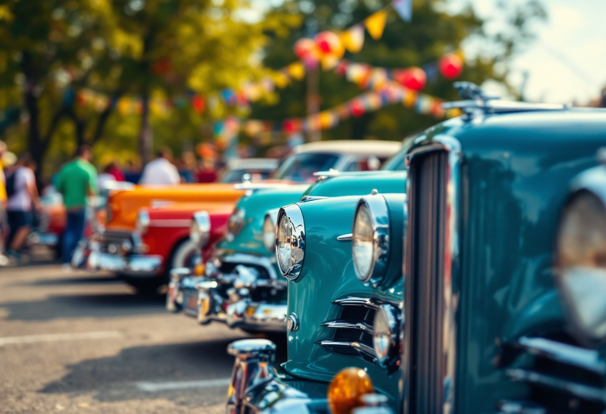 Un'affascinante auto d'epoca in un club di appassionati