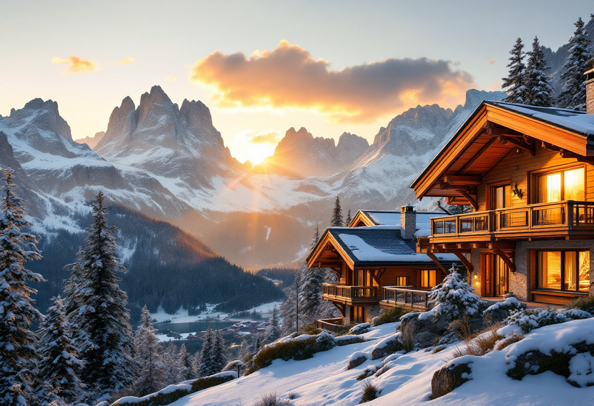 Panorama di Cortina d'Ampezzo, località di lusso in montagna