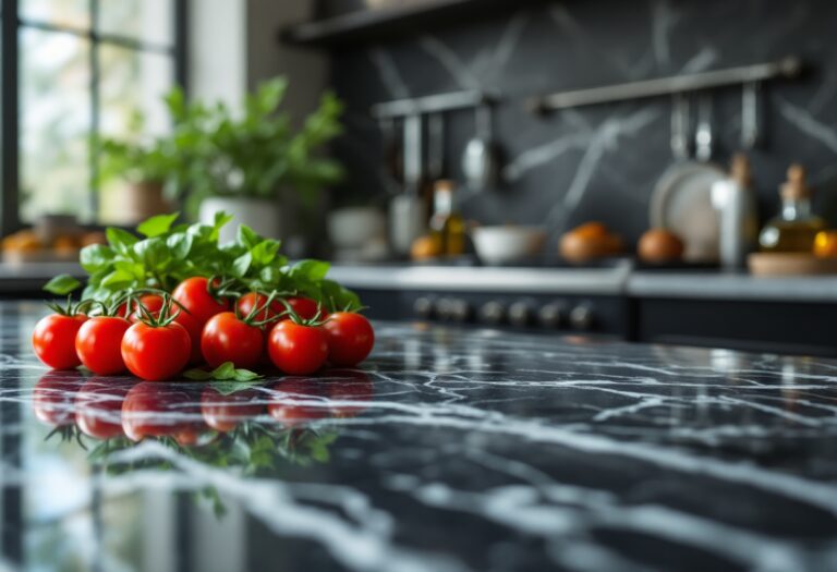 Piatto di pasta italiana con ingredienti freschi