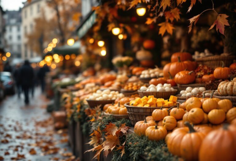 Piatto autunnale con ingredienti freschi e colorati