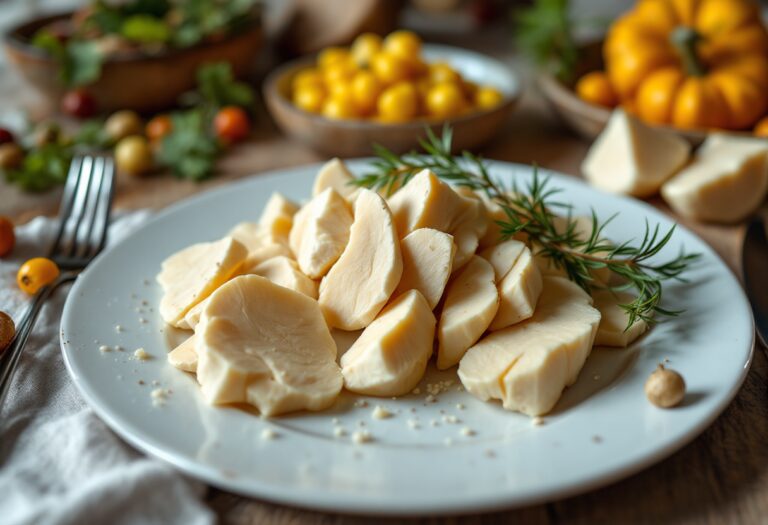 Piatto autunnale con ingredienti freschi e colorati