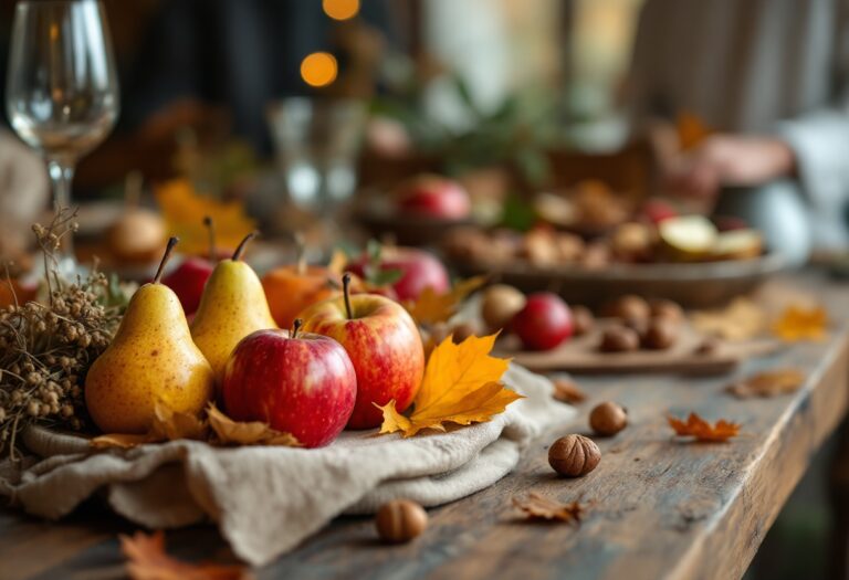 Piatto autunnale con ingredienti freschi e colorati