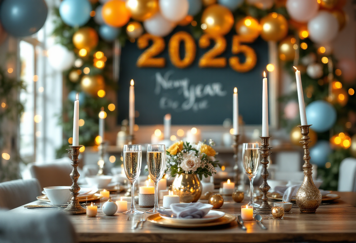 Decorazioni festose e opulente per Capodanno