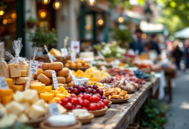 Immagine di piatti tipici italiani in un evento gastronomico