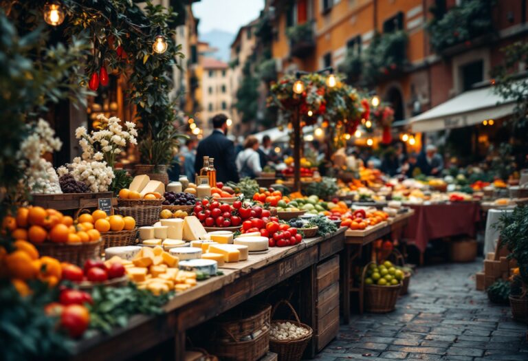 Immagine di un evento gastronomico in Italia con piatti tipici