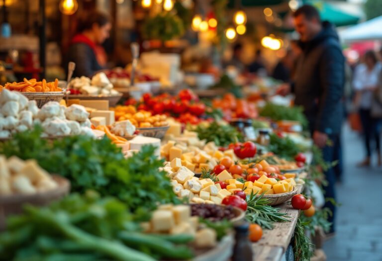 Immagine di un evento gastronomico in Italia con piatti tipici