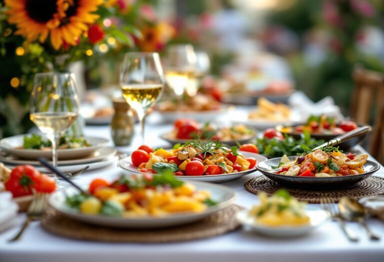 Immagine di un evento gastronomico in Italia con piatti tipici