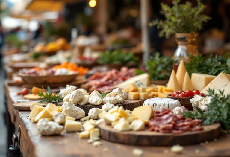 Immagine di un evento gastronomico in Italia con piatti tipici