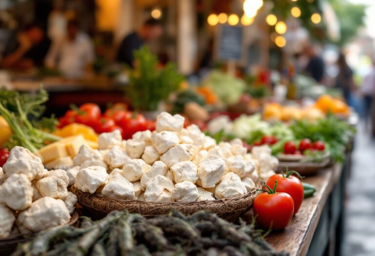 Immagine di un evento gastronomico in Italia con piatti tipici