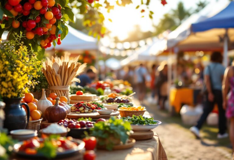 Immagine di un evento gastronomico in Italia con piatti tipici