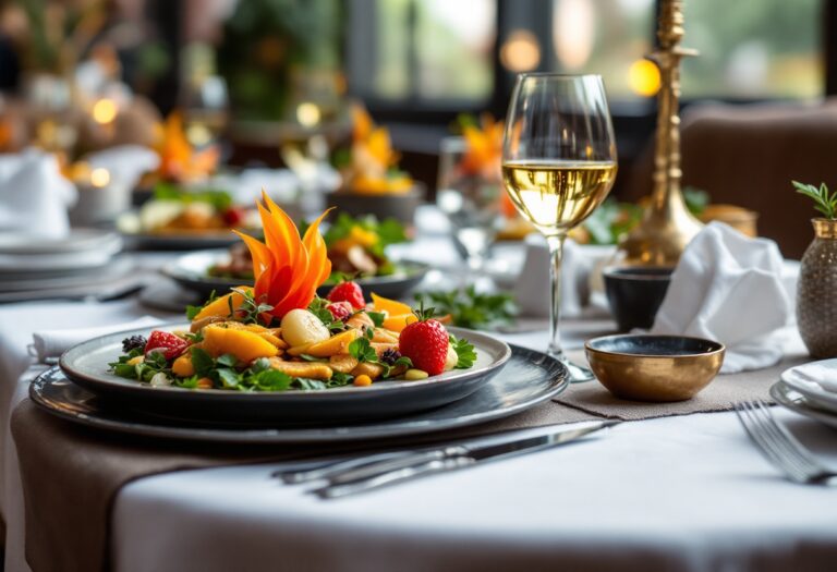 Immagine di un evento gastronomico in Italia con piatti tipici