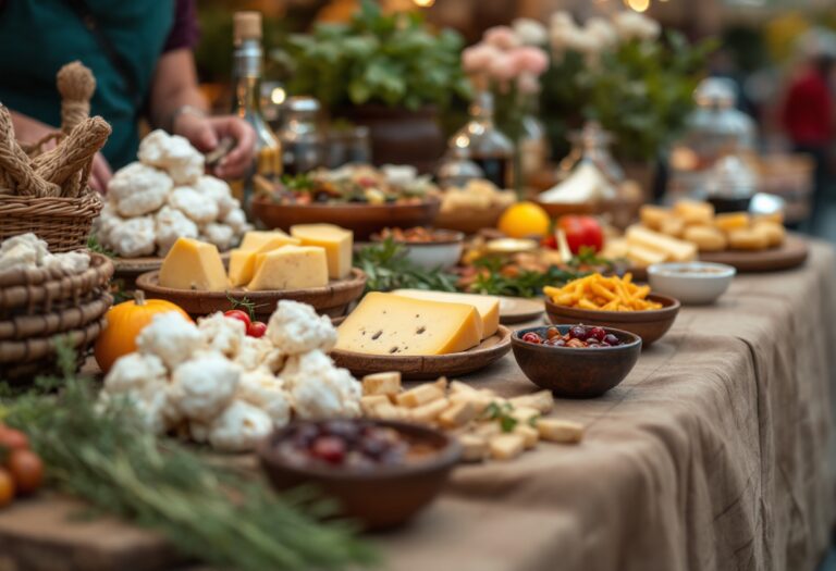 Immagine di un evento gastronomico in Italia con piatti tipici