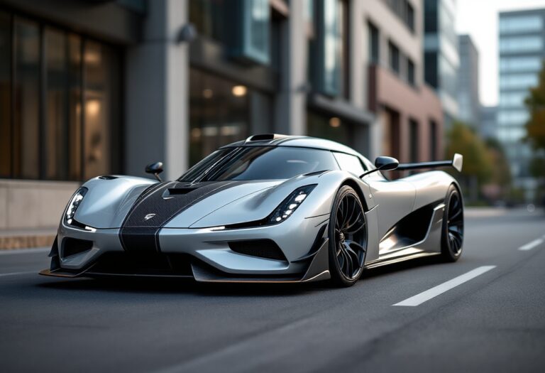 Koenigsegg Aethera in un ambiente futuristico