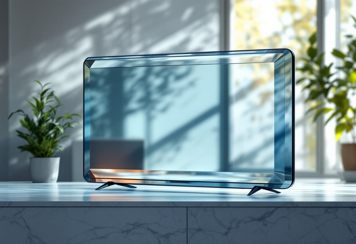 Televisione LG Signature OLED T con design trasparente