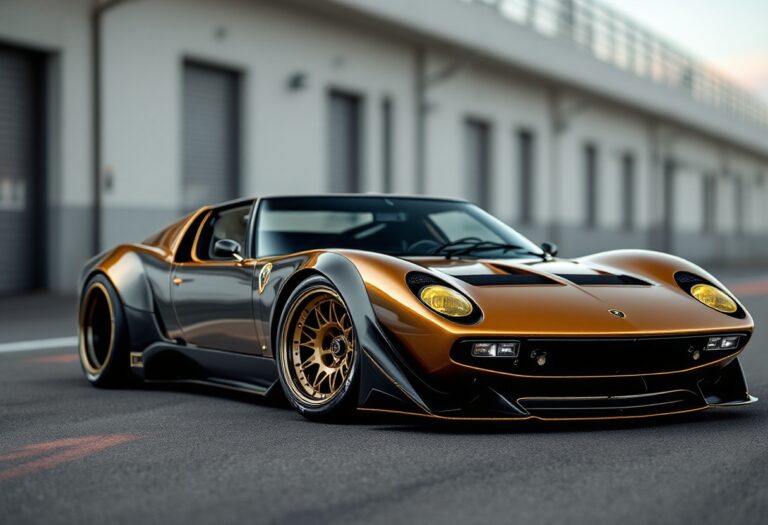 Lamborghini Miura modificata da Liberty Walk in esposizione