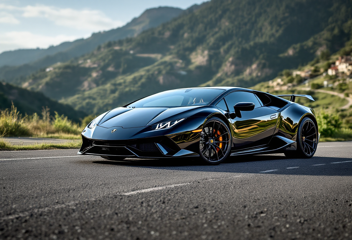 Lamborghini Temerario in un paesaggio urbano moderno