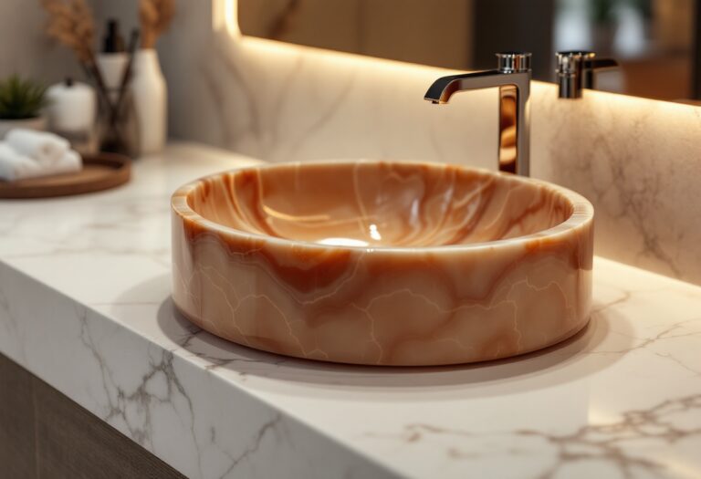 Lavabo in onice con design elegante e raffinato