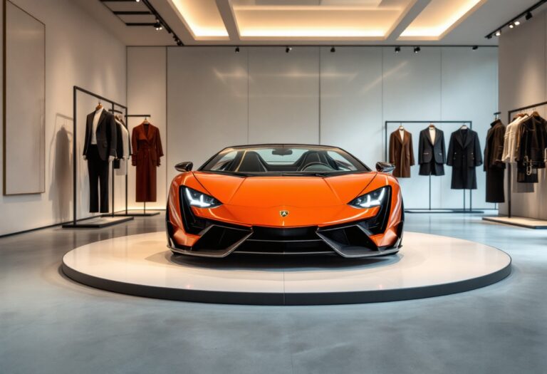 Collaborazione tra Lamborghini e Balenciaga in un'immagine di lusso