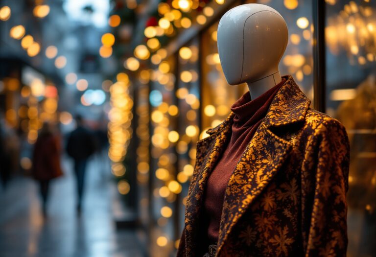 Immagine di moda con eleganza e contrasto per festività 2024