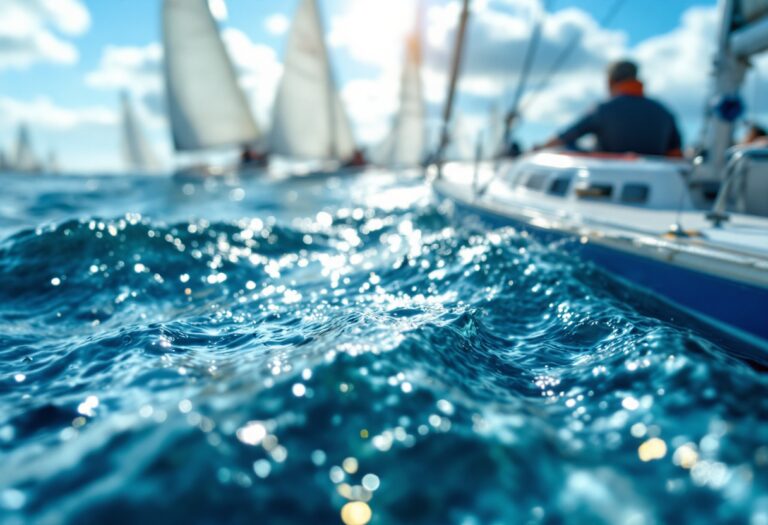 Immagine della regata dell'Accademia Navale in azione