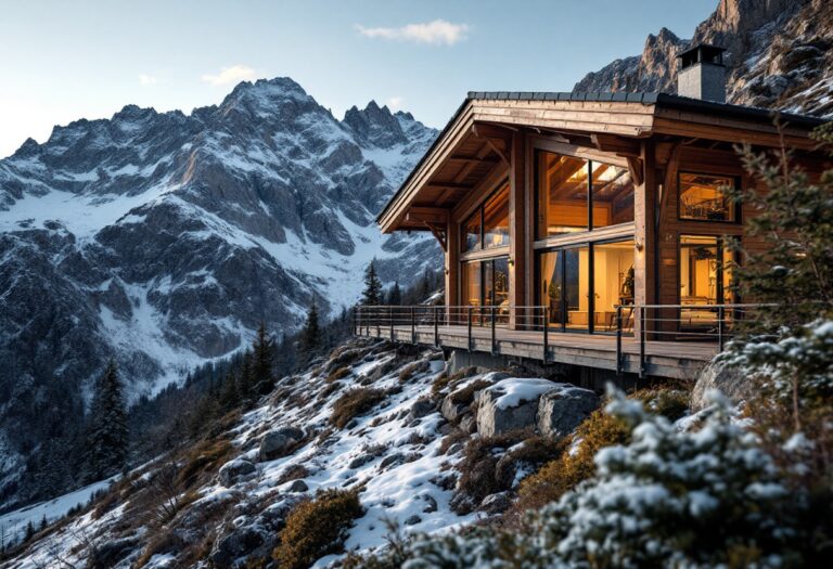 Rifugio di montagna moderno immerso nella natura italiana