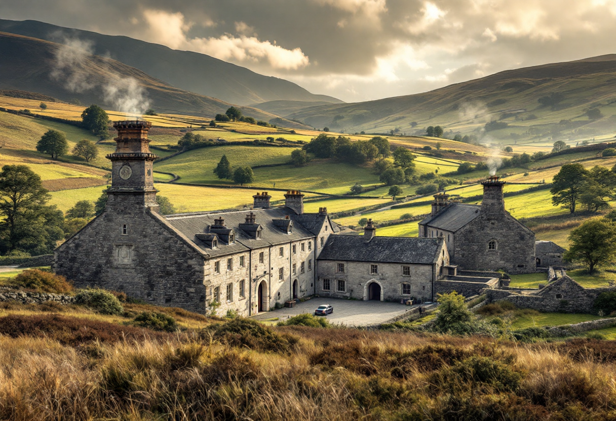 Bottiglie di whisky tipico dello Speyside in una distilleria