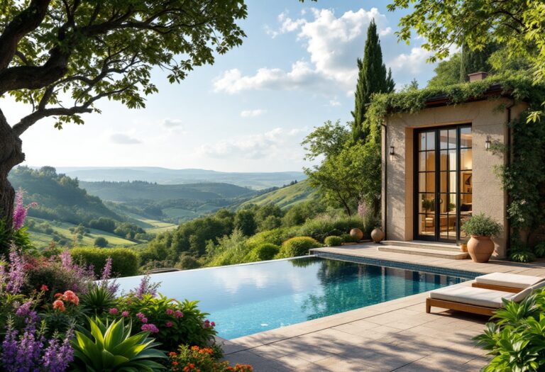 Vista di una spa panoramica in Italia con paesaggio mozzafiato