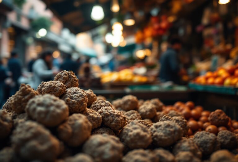 Un tartufo fresco su un piatto gourmet a Ferrara