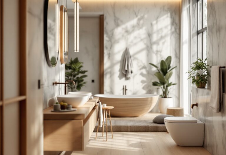 Design moderno del bagno con tendenze 2025