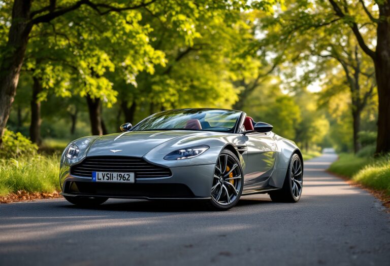 Aston Martin Vantage Roadster in un paesaggio elegante