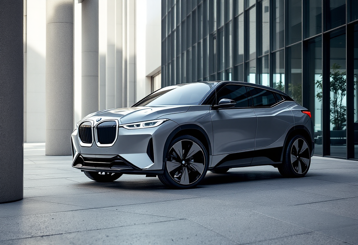 Auto elettrica BMW con design innovativo e moderno