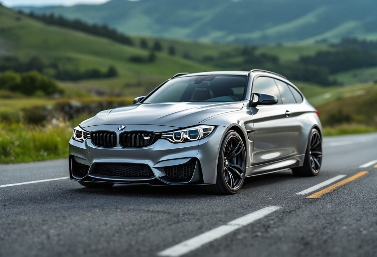 Bmw M3 CS Touring in movimento su strada