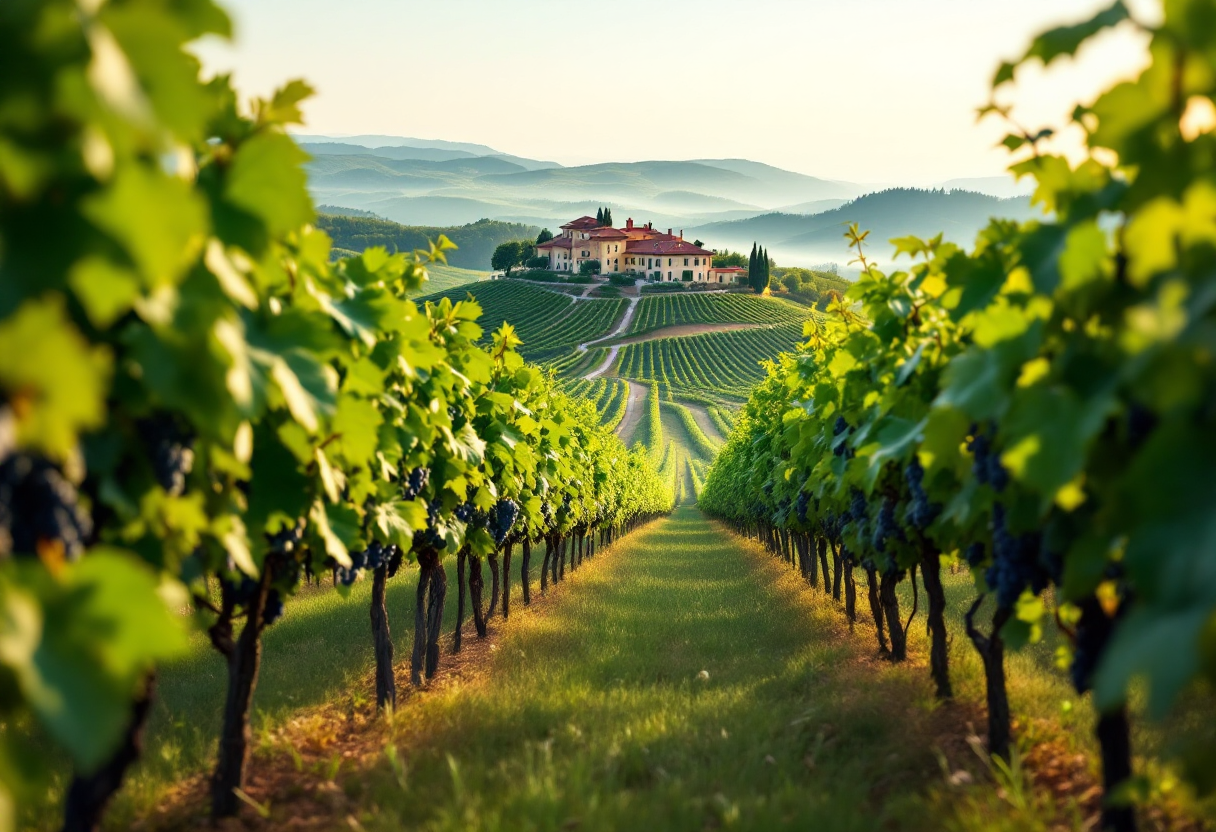 Vista panoramica della Tenuta di Bibbiano nel Chianti