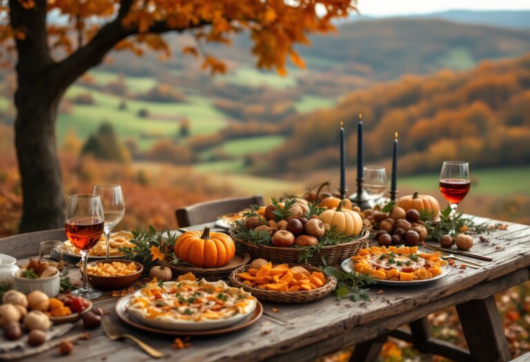 Immagine di piatti autunnali in un evento gastronomico