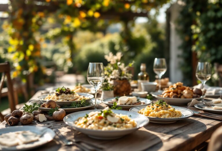 Immagine di un evento gastronomico autunnale con piatti tipici