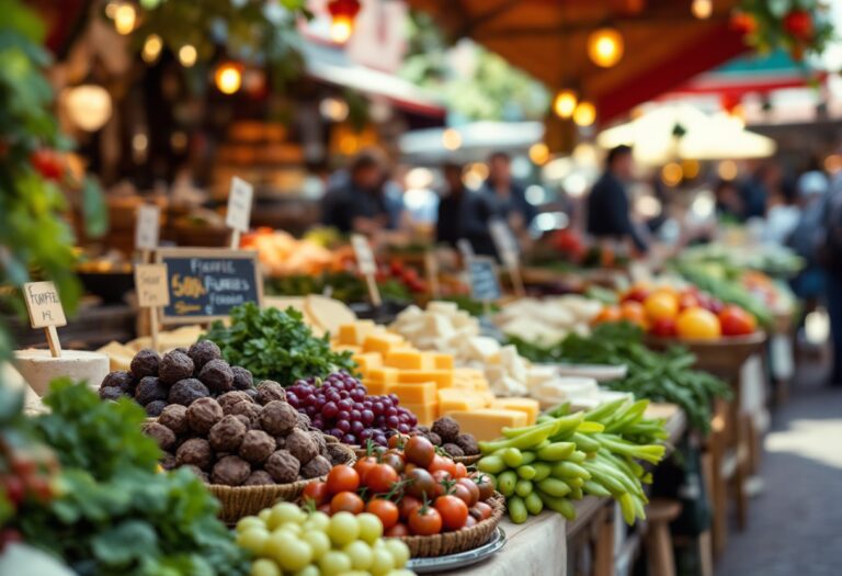 Immagine di un evento gastronomico in Italia con piatti tipici