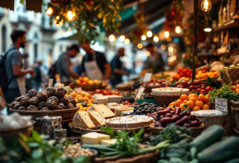 Immagine di un evento gastronomico in Italia con piatti tipici