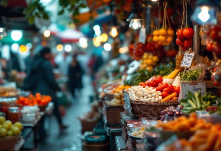 Immagine di un evento gastronomico in Italia con piatti tipici