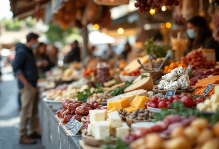 Immagine di un evento gastronomico in Italia con piatti tipici