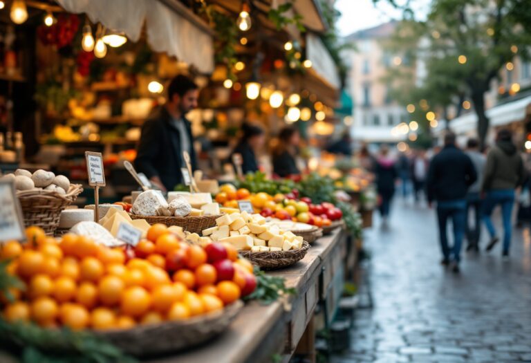 Immagine di un evento gastronomico in Italia con piatti tipici